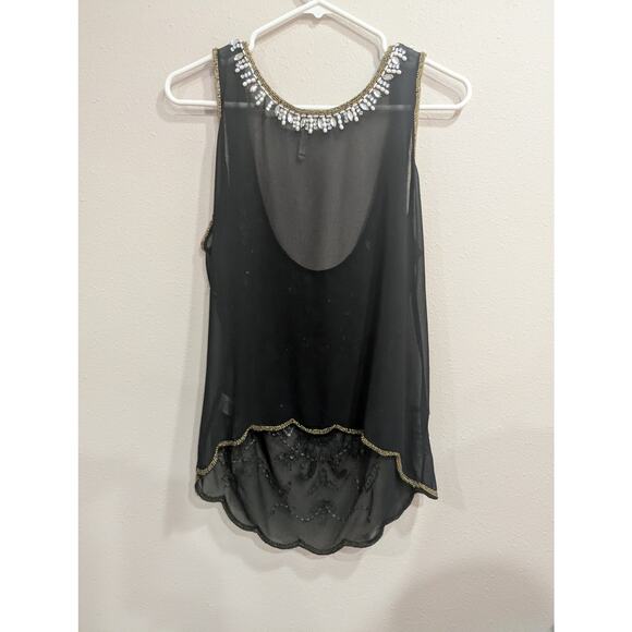 Willow & Clay beaded embellished black tank/shell top size approx XL (18" P2P) - Picture 5 of 8